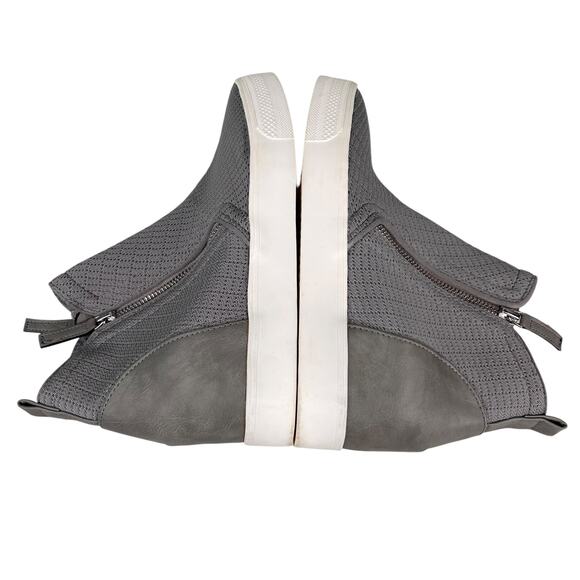 Steve Madden Loxley Wedge High Top Sneaker Gray Bootie 9 - Picture 9 of 11